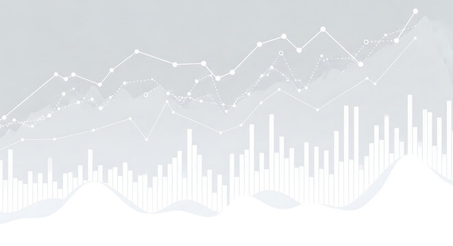 Minimalist monochrome business background with trend line charts and vertical bar graphs background monochrome business analysis statistics minimalist corporate presentation marketing