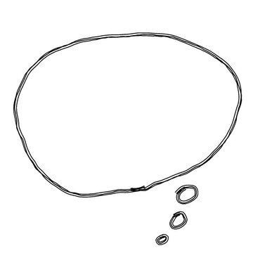 Hand drawn speech bubble sketch with scribble texture for chat and communication