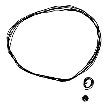 Hand drawn speech bubble sketch with scribble texture for chat and communication