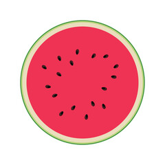 Fresh Watermelon Whole and Slice Isolated on White Background Vector Illustration © Pixiphix