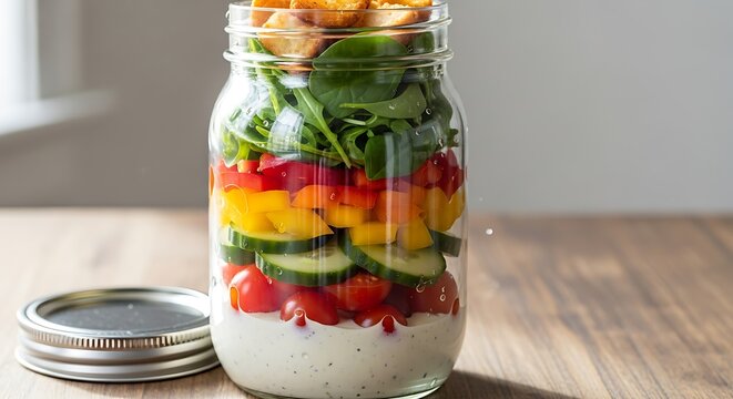 Fresh Strawberry Smoothie in Glass Jar