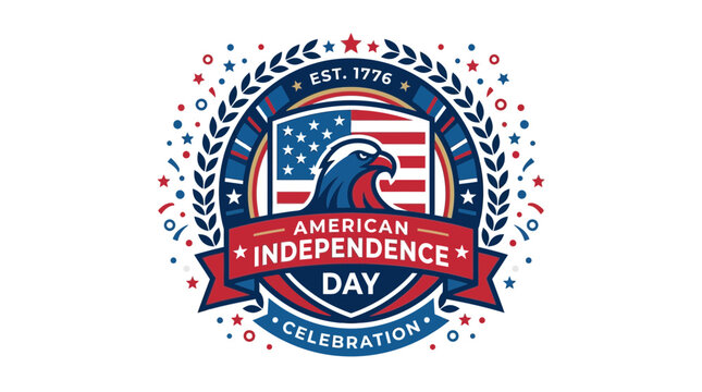 American Independence Day Celebration Emblem