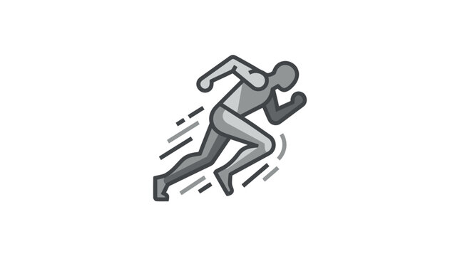 Man Running in Motion Sprinting Fast.