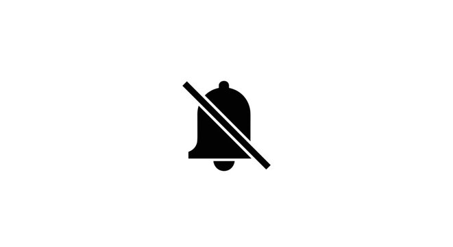 Silent Mute No Noise Bell Icon.