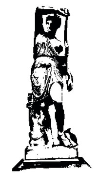 Pixel Art Classical Statue of Goddess Diana Vector Art