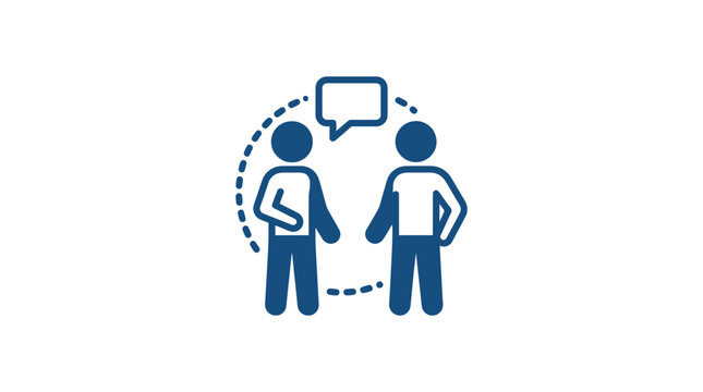 Two people talking in conversation.