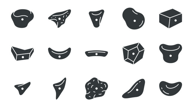 Various 3D geometric shapes icons.