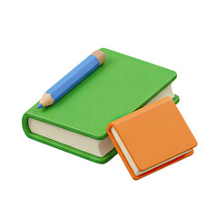 Fototapeta premium Books and Pencil Icon