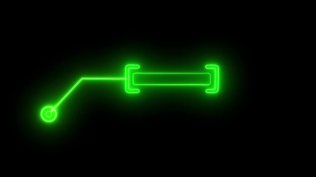Animated callout lines for text and data. HUD element .Futuristic Glow HUD Callout Animation &ndash; Digital Six-Pack Motion Graphics on Black Screen 4k animation