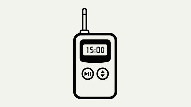 Digital Pager Icon with Timer Display