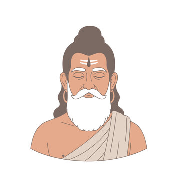 Rishi Panchami honors a serene sage with beard and traditional attire