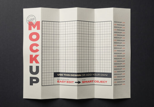 Accordion Fold Paper Mockup
