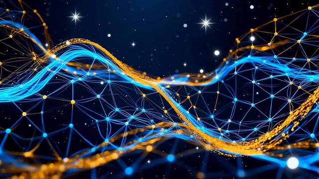 Abstract digital network in space