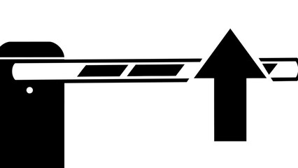 Barrier Gate Icon with Upward Arrow Symbol © kiki__