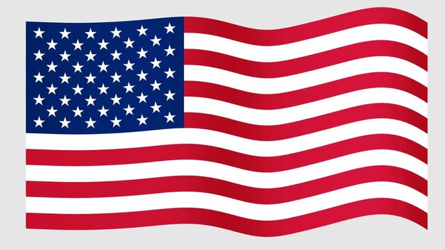 Seamless Looping Waving U S Flag Motion Background 4K 60fps