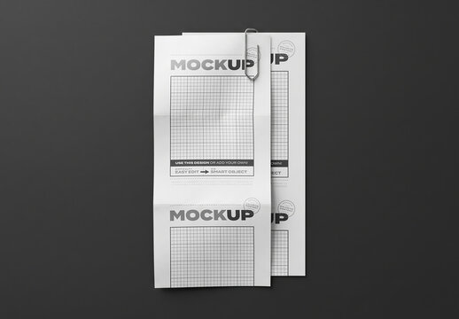 Tickets Clip Together Receipts Mockup