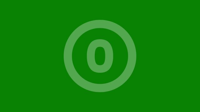 4k modern circular 5-second countdown timer 5 to 1 loop, minimalist progress bar animation on green screen for easy chroma key compositing