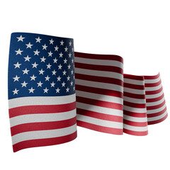 Obraz premium United States Flag Waving Perspective 3D Realistic Fabric Long and Perspective 10