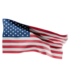 Obraz premium United States Flag Waving Perspective 3D Realistic Fabric Side 3