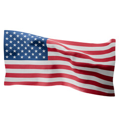 Fototapeta premium United States Flag Waving Perspective 3D Realistic Fabric Side 6