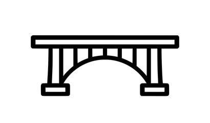 Fototapeta premium Minimal Suspension Bridge Outline Icon Vector Modern Line Art Symbol