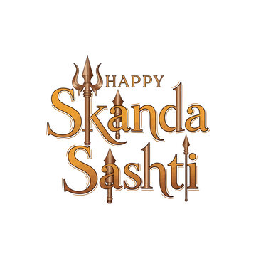 Happy Skanda Sashti Festival Celebration Greeting Card Illustration