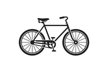 Fototapeta premium Retro Bicycle Icon Silhouette on White Background