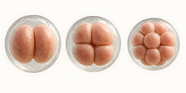 Early embryo cleavage stages scientific illustration