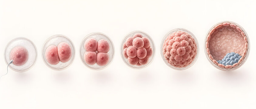 Embryo Development Stages From Zygote To Blastocyst Banner