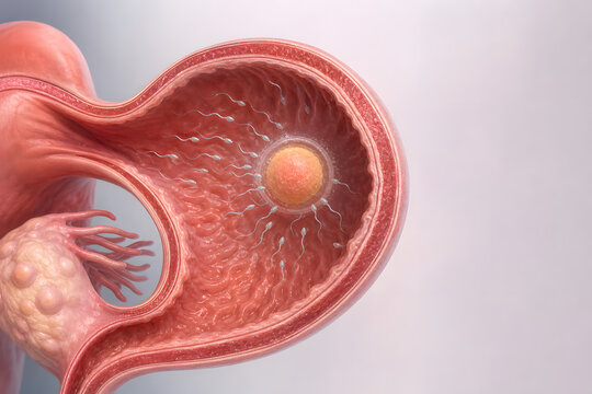 Fertilization in the fallopian tube ampulla
