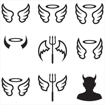 Variations of mythological and religious winged symbols and emblems