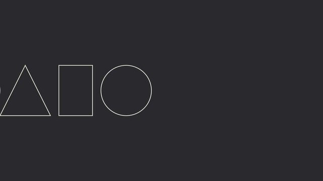 Minimalist geometric shapes animation: triangle, square, and circle motion 4k background, motion abstract