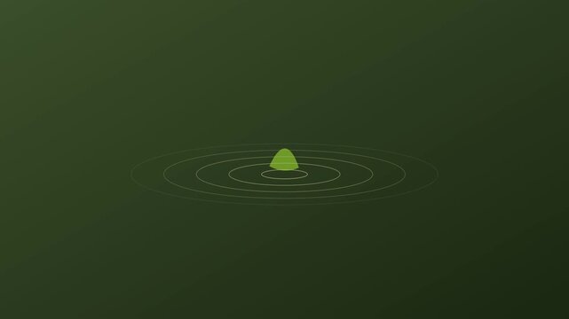 Minimalist green water drop ripple effect background, calm liquid surface motion animation 4k