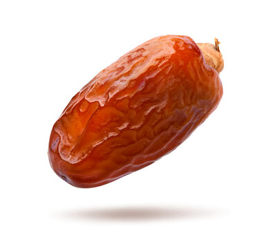 Dried date fruit isolated on white background. Clipping path.