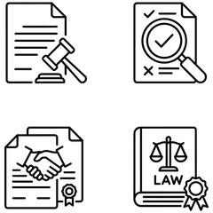 Fototapeta premium law and justice icons set
