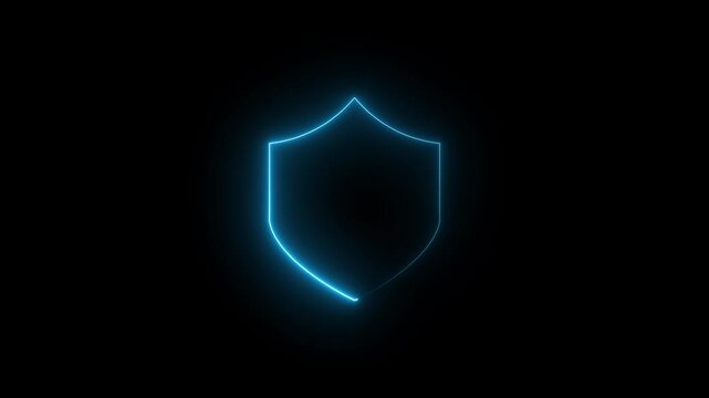Futuristic cybersecurity shield animation with glowing digital lock and circuit connections, network encryption, and cyber defense technology video