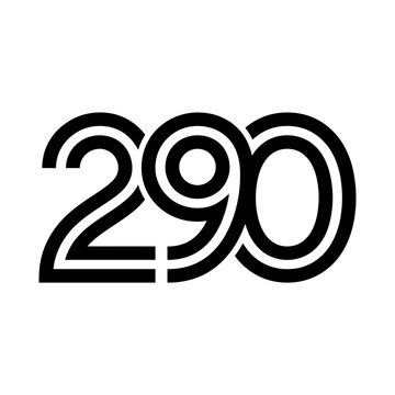 Modern Number 290 Logo Design, Bold Black Graphic Element on White Background