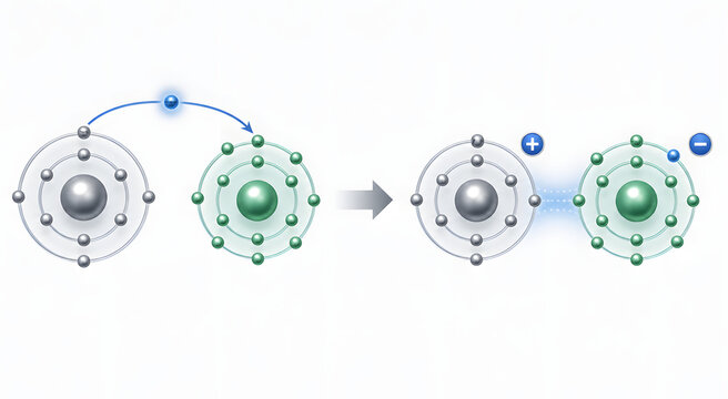 Ionic Bond Formation Electron Transfer Scientific Illustration
