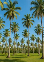 Fototapeta premium Tropical paradise palm trees wallpaper.