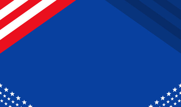 Abstract corner design with us flag colors and motifs. Perfect for patriotic backgrounds, invitations, posters, and fourth of july projects.
