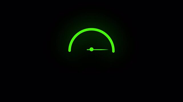  Speedometer Animation on Transparent Background. Rating Meter, speed meter animation, speed test icon. Internet speed test animation with Alpha Channel in 4K