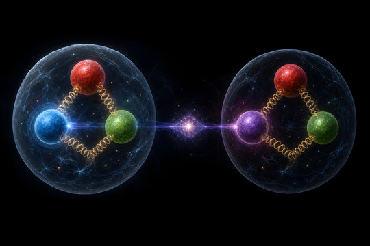 Quark flavor change inside a nucleon illustration