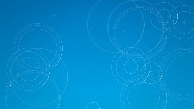Blue abstract background with concentric white circular ripples