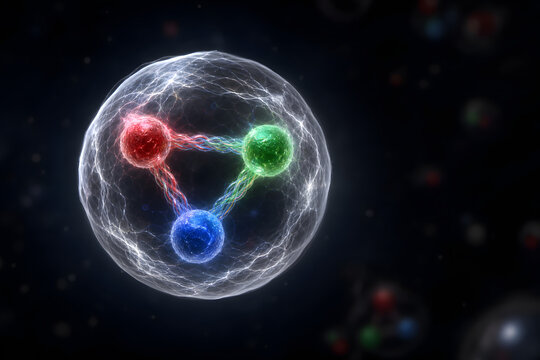 Color Charged Quarks Forming a Baryon Particle