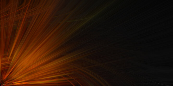Abstract background featuring vibrant orange light rays emanating from corner creating dramatic explosive visual effect digital art.
