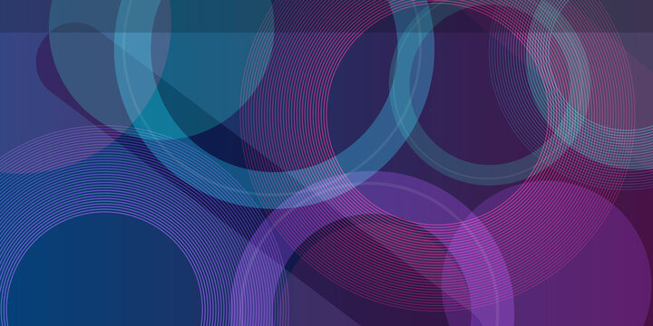 Abstract background with concentric circles in blue and purple hues creating rhythmic geometric pattern and layered design.
