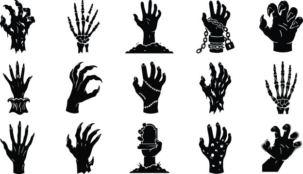 Halloween hands silhouette graphic
