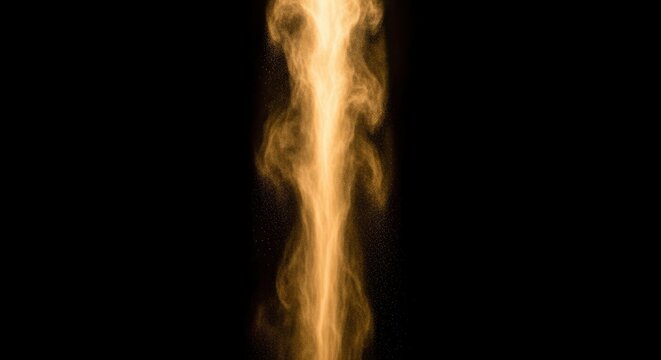 Vertical flame on black background.