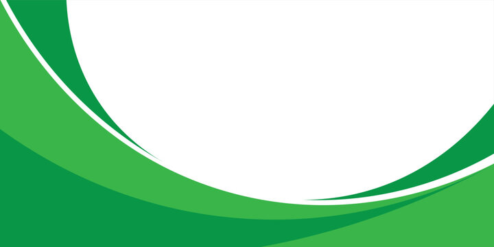Green banner background. Green abstract header with rounded lines for web banner or poster.