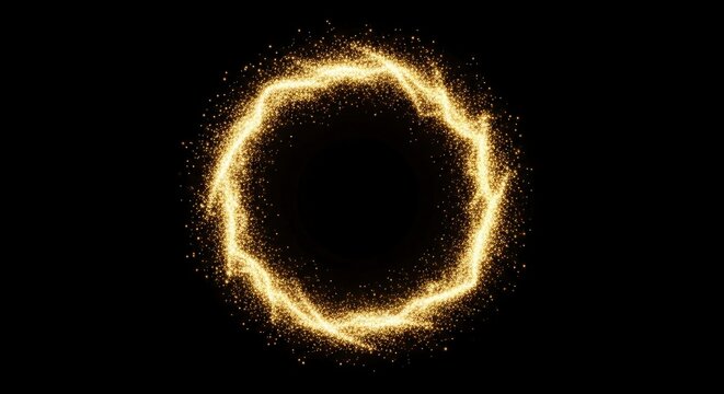 Glowing yellow light circle frame.